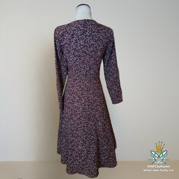 Ann Taylor Deep Wine Cat Print Dress, Fits up to an 8 - Picture 5 of 9